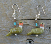 Southwest Jewelry Richolite Hummingbird Earrings